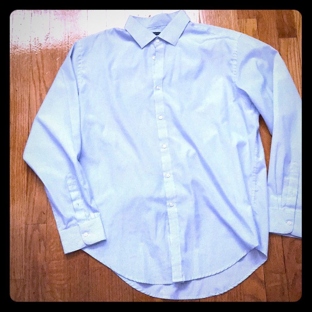 Metropolitan View Blue striped Shirt 16 1/2 34/35